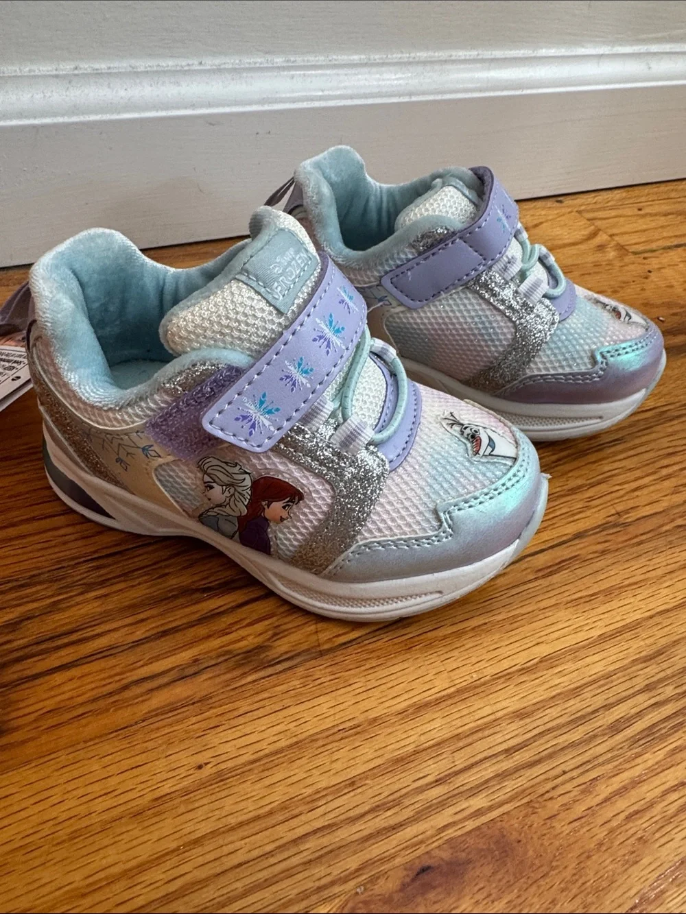 Disney Frozen Olaf Toddler Light-Up Sneakers in Lavender, Silver, and Pale Blue
